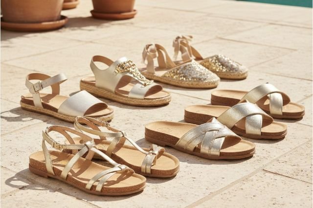 gold sandals
